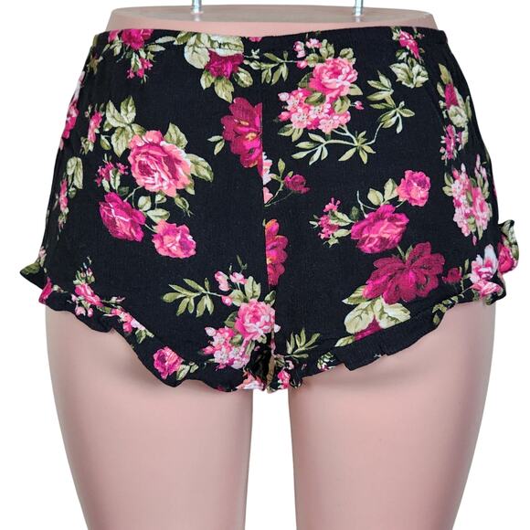 Ambiance Apparel Small Black Floral Booty Shorts - Picture 2 of 7